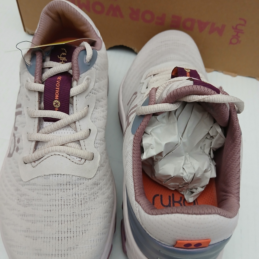 Ryka Women's Cream and Purple Running Shoes - Picture 5 of 16